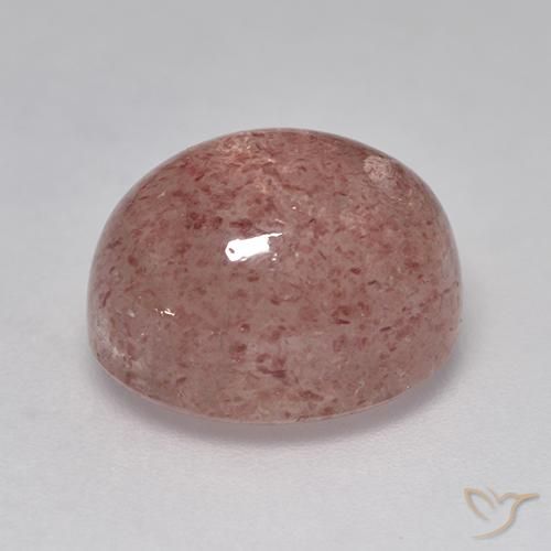 Cuarzo fresa Rosado terroso natural de 7.57 ct, Ovalada, Translúcido
