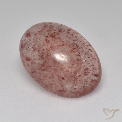 Cuarzo fresa Rosa rosado natural de 3.68 ct, Ovalada, Translúcido