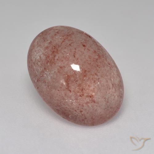 Cuarzo fresa Rosado oscuro medio natural de 5.05 ct, Ovalada, Translúcido
