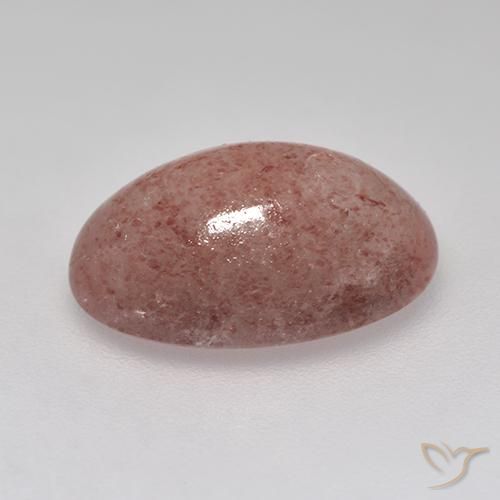 Cuarzo fresa Rosado oscuro medio natural de 5.05 ct, Ovalada, Translúcido