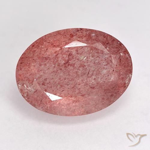 9.30ct Natural Rosa rosado Cuarzo fresa, Ovalada, Translúcido