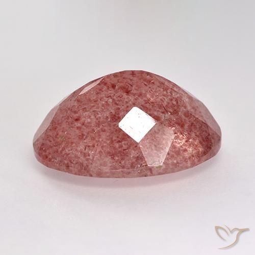 Cuarzo fresa Rosa rosado natural de 9.30 ct, Ovalada, Translúcido