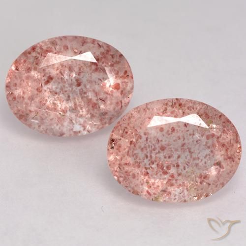 3.50ctw Natural Rosado medio cuarzo fresa, Ovalada, Transparente