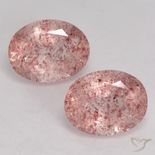 3.10ctw Natural Rosado terroso cuarzo fresa, Ovalada, Transparente