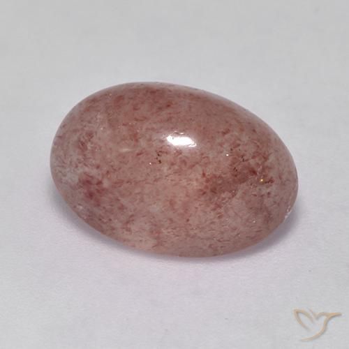 Cuarzo fresa Rosado terroso natural de 4.54 ct, Ovalada, Translúcido