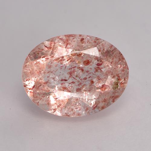 Cuarzo Fresa Rosado claro natural de 1.70 ct, Corte Óvalo, Transparente
