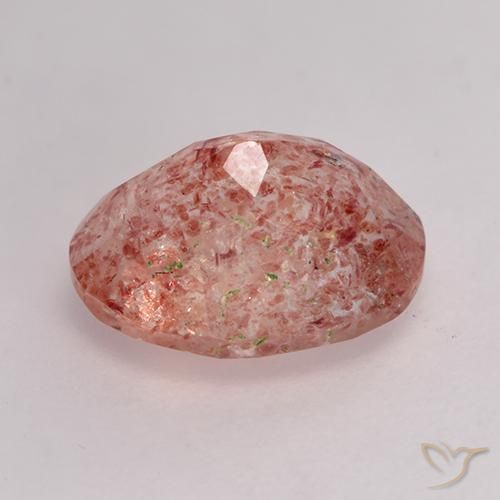 Cuarzo fresa Rosado medio natural de 1.88 ct, Ovalada, Translúcido