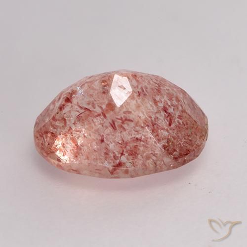 Cuarzo fresa Rosa rosado natural de 1.94 ct, Ovalada, Translúcido