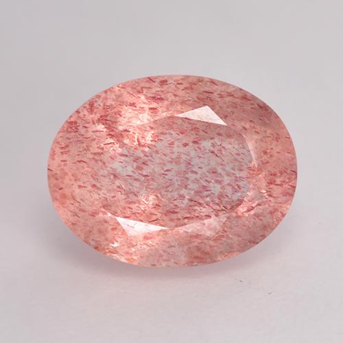 Cuarzo Fresa Rosado terroso natural de 1.98 ct, Corte Óvalo, Translúcido