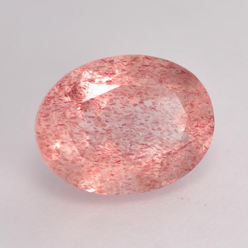 Cuarzo Fresa Rosado terroso natural de 1.98 ct, Corte Óvalo, Translúcido