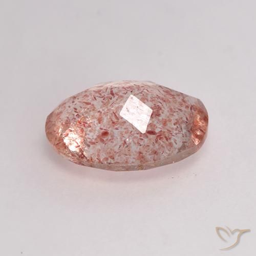 Cuarzo fresa rosa natural de 1,53 ct, corte óvalo, transparente