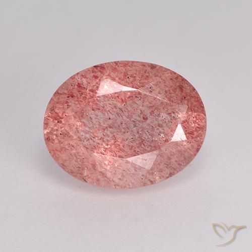 1.72ct Natural Rosa rosado cuarzo fresa, Ovalada, Translúcido