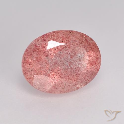 Cuarzo fresa Rosa rosado natural de 1.72 ct, Ovalada, Translúcido