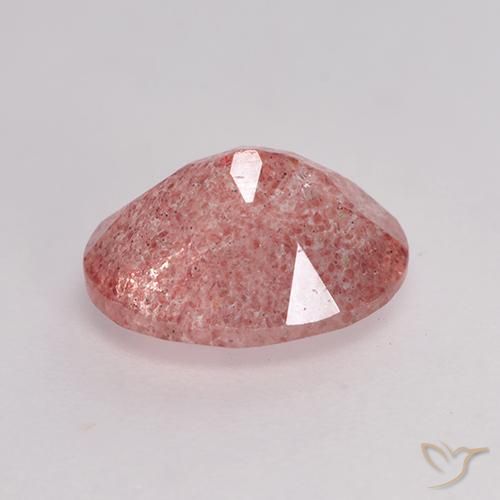 Cuarzo fresa Rosa rosado natural de 1.72 ct, Ovalada, Translúcido