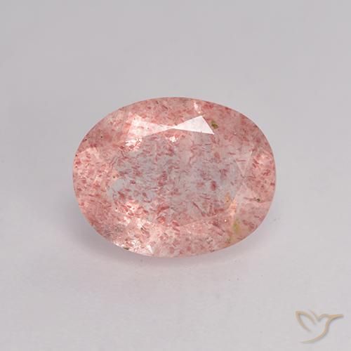 1.62ct Natural Rosado medio cuarzo fresa, Ovalada, Translúcido