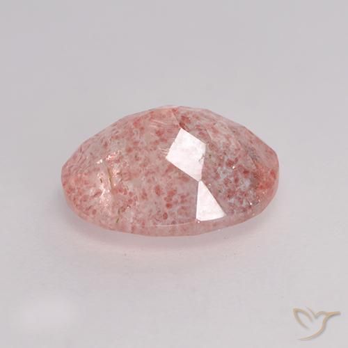 Cuarzo fresa Rosado medio natural de 1.62 ct, Ovalada, Translúcido