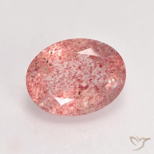 1.79ct Natural Rosado claro medio cuarzo fresa, Ovalada, Translúcido