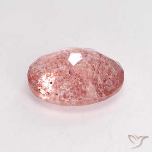 Cuarzo fresa Rosado claro medio natural de 1.79 ct, Ovalada, Translúcido