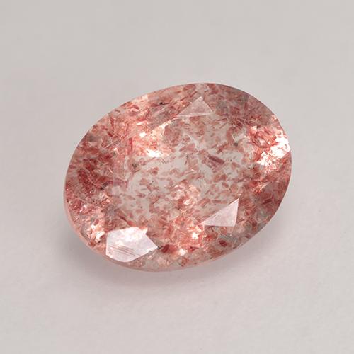 Cuarzo Fresa Rosado medio natural de 1.68 ct, Corte Óvalo, Translúcido