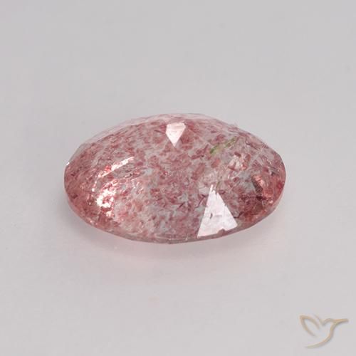 Cuarzo Fresa Rosado terroso natural de 1.51 ct, Corte Óvalo, Translúcido