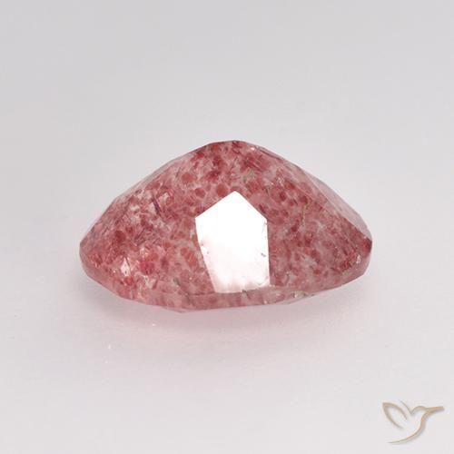 Cuarzo fresa Rosado oscuro medio natural de 1.68 ct, Ovalada, Translúcido
