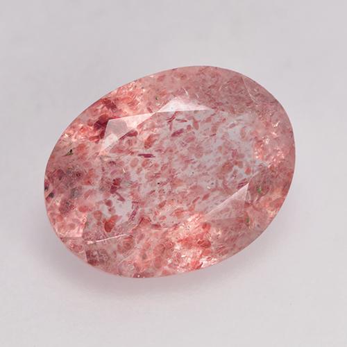 Cuarzo fresa rojo natural de 1,36 ct, corte óvalo, translúcido