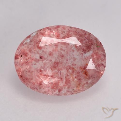 1.51ct Natural Rosado intenso cuarzo fresa, Ovalada, Translúcido
