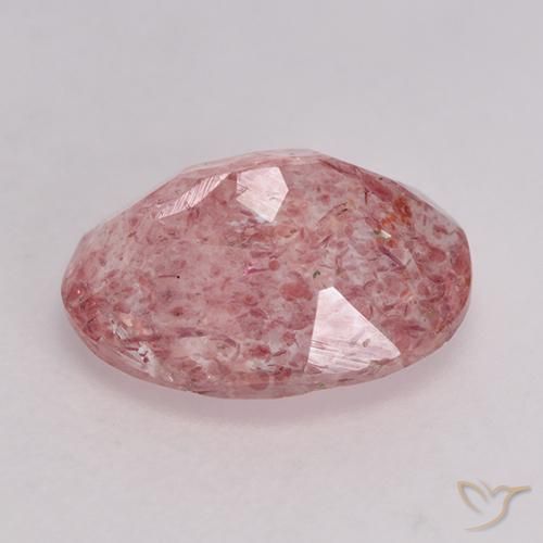 Cuarzo fresa Rosado intenso natural de 1.51 ct, Ovalada, Translúcido