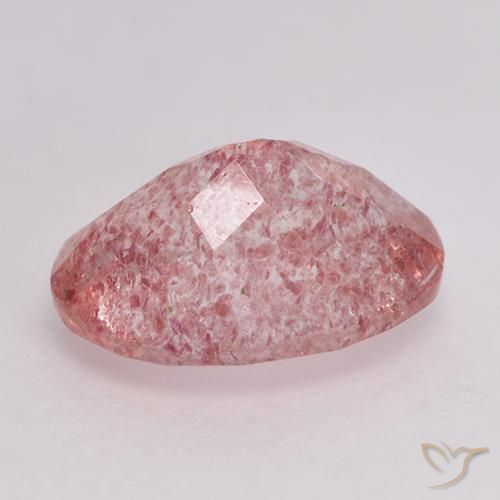 Cuarzo fresa Rosado medio natural de 1.60 ct, Ovalada, Translúcido