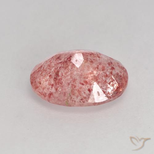 Cuarzo fresa rosa natural de 1,57 ct, corte óvalo, translúcido