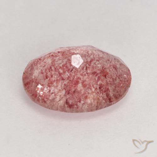 Cuarzo fresa Rosado medio natural de 1.59 ct, Ovalada, Translúcido