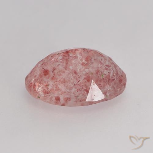 Cuarzo fresa Rosado claro medio natural de 1.79 ct, Ovalada, Translúcido