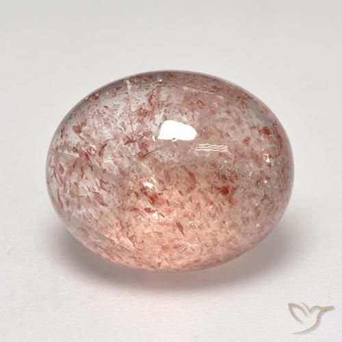 Cuarzo fresa Rosado claro medio natural de 7.39 ct, Ovalada, Transparente