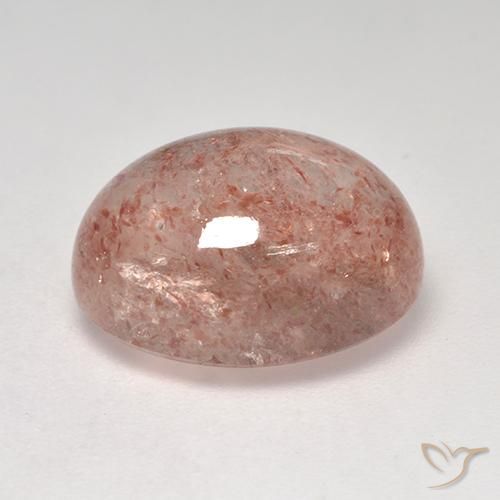 Cuarzo fresa Rosado claro medio natural de 7.39 ct, Ovalada, Transparente