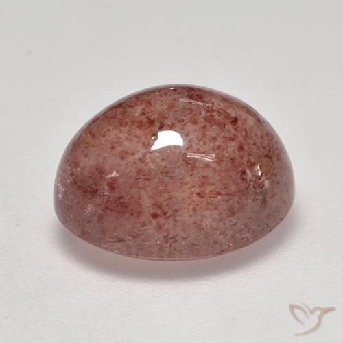 Cuarzo fresa Rosado rojizo natural de 5.89 ct, Ovalada, Translúcido