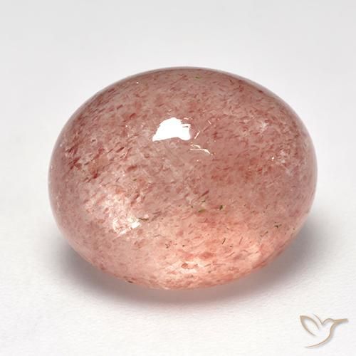 Cuarzo fresa Rosado claro natural de 10.85 ct, Ovalada, Translúcido
