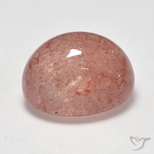Cuarzo fresa Rosado claro natural de 10.85 ct, Ovalada, Translúcido