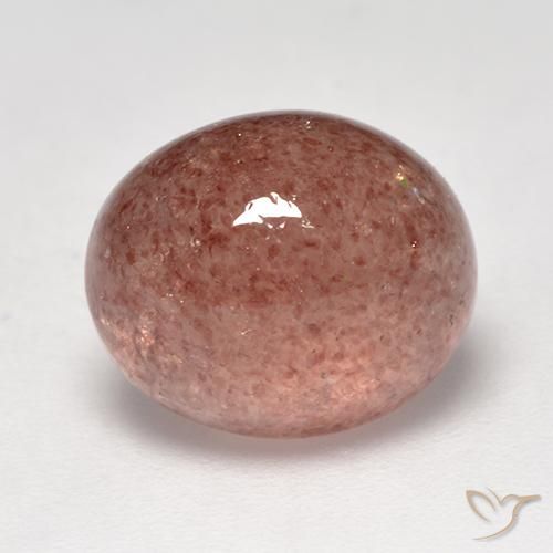 Cuarzo fresa Rosado frambuesa natural de 4.95 ct, Ovalada, Translúcido