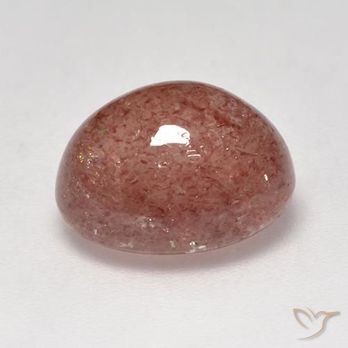 Cuarzo fresa Rosado frambuesa natural de 4.95 ct, Ovalada, Translúcido