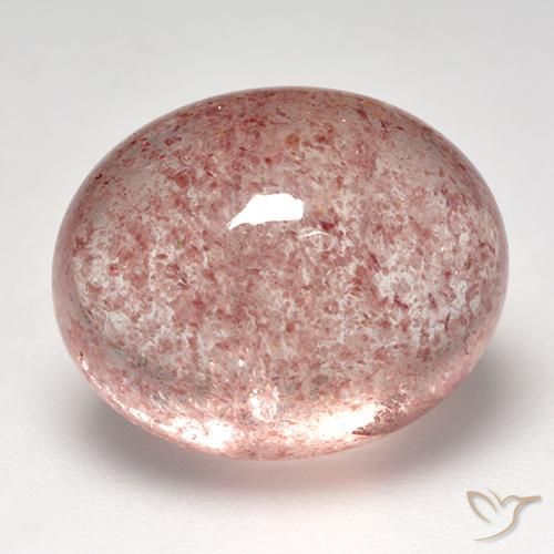 Cuarzo fresa Rosado claro natural de 12.58 ct, Ovalada, Transparente
