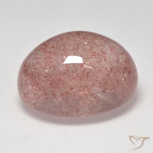 Cuarzo fresa Rosado claro natural de 12.58 ct, Ovalada, Transparente