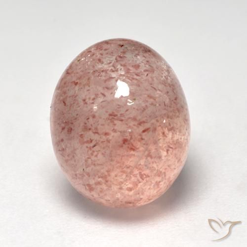 5.76ct Natural Rosado terroso cuarzo fresa, Ovalada, Translúcido