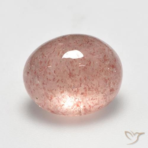 Cuarzo fresa Rosado terroso natural de 5.76 ct, Ovalada, Translúcido