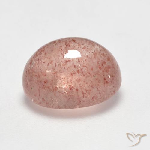 Cuarzo fresa Rosado terroso natural de 5.76 ct, Ovalada, Translúcido
