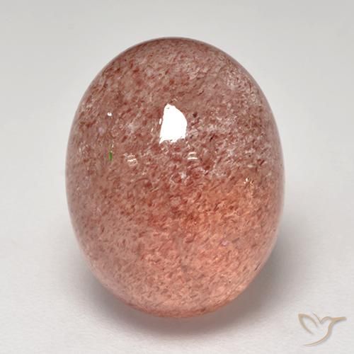 7.57ct Natural Rosado naranja cuarzo fresa, Ovalada, Translúcido