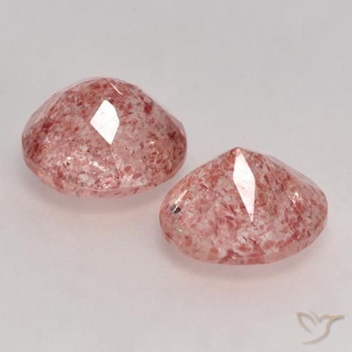 Gemas de Cuarzo fresa Rosado claro natural de 2.38 ct, Redondo, Transparente