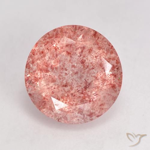3.47ct Natural Rosado claro cuarzo fresa, Redondo, Translúcido