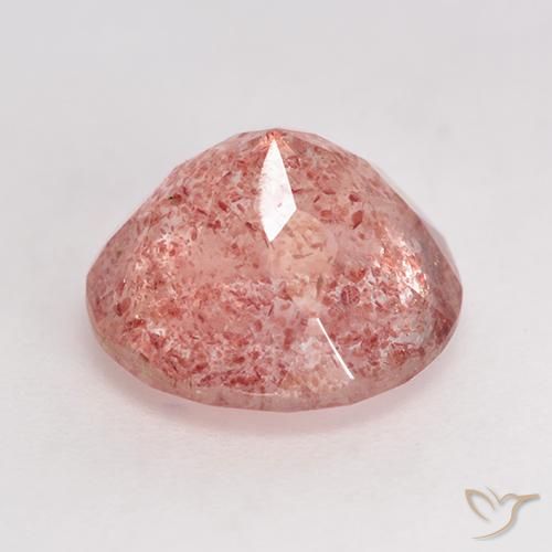 Cuarzo fresa Rosado claro natural de 3.47 ct, Redondo, Translúcido