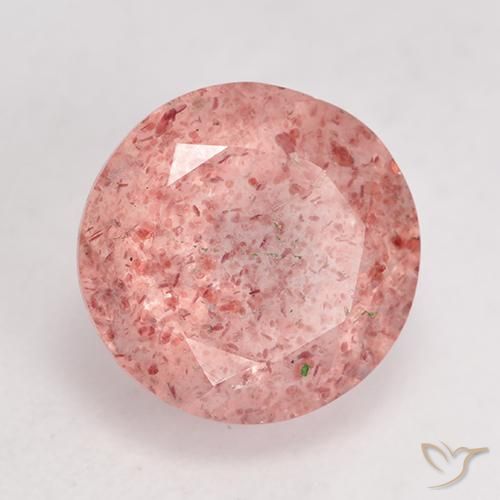 Cuarzo fresa Rosado claro natural de 3.61 ct, Redondo, Translúcido