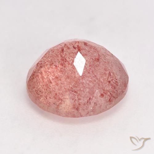 Cuarzo fresa Rosado frambuesa natural de 3.54 ct, Redondo, Translúcido